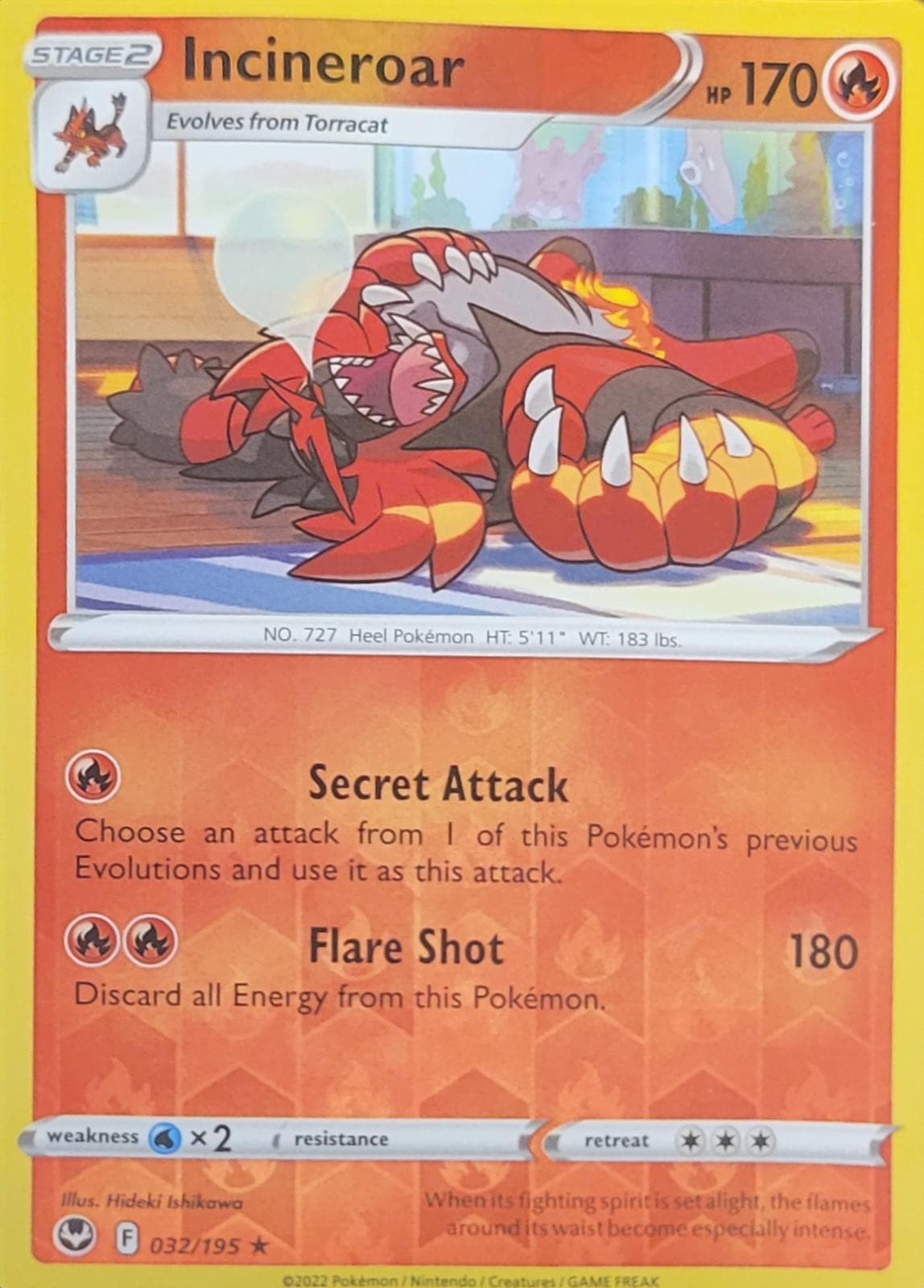 Incineroar [Reverse Holo] #32 — Pokemon Silver Tempest