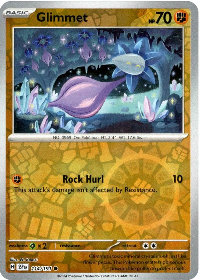 Glimmet [Reverse Holo] #114 — Pokemon Surging Sparks