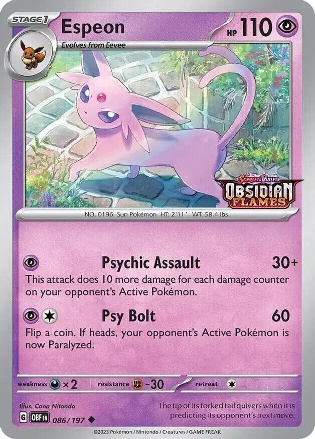 Espeon [Stamped] #86 — Pokemon Obsidian Flames