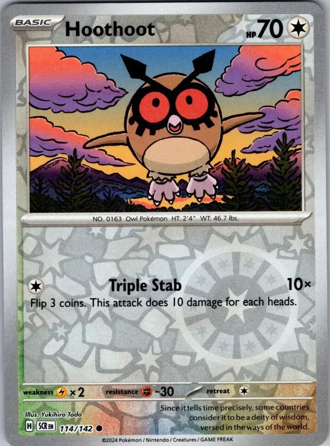 Hoothoot [Reverse Holo] #114 — Pokemon Stellar Crown