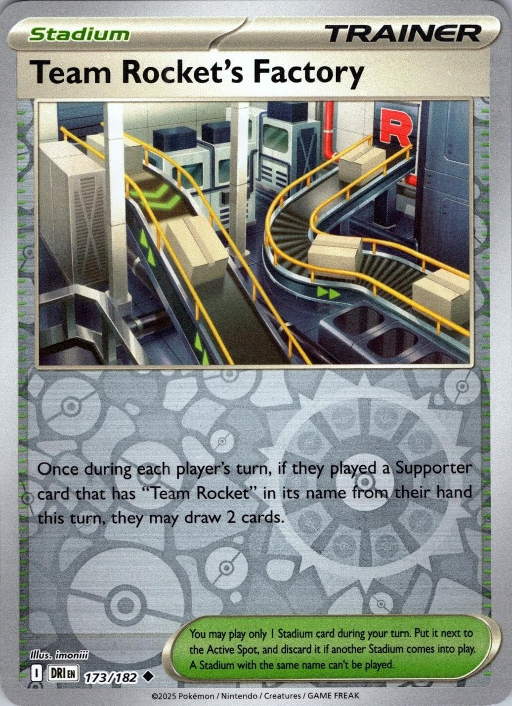 Team Rocket's Factory [Reverse Holo] #173 — Pokemon Destined Rivals
