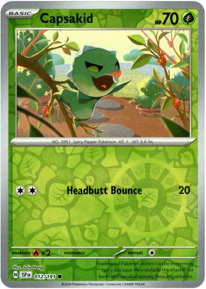 Capsakid [Reverse Holo] #12 — Pokemon Surging Sparks