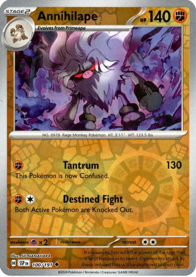 Annihilape [Reverse Holo] #100 — Pokemon Surging Sparks