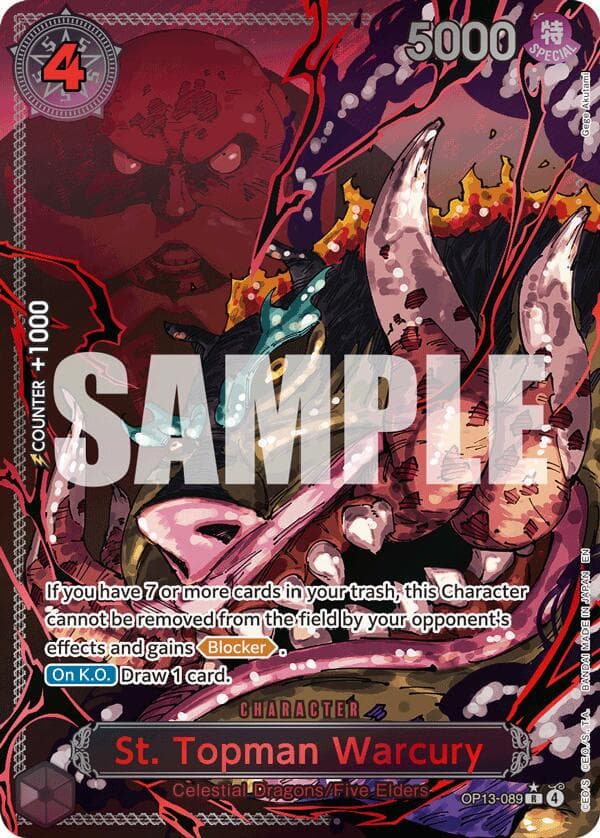 St. Topman Warcury [Red Alternate Art] OP13-089 — One Piece Carrying on His Will