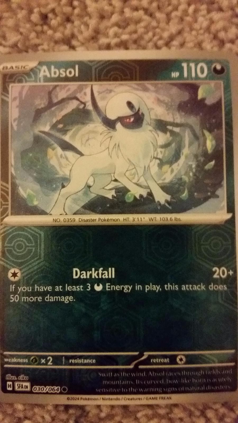 Absol [Reverse Holo] #30 — Pokemon Shrouded Fable