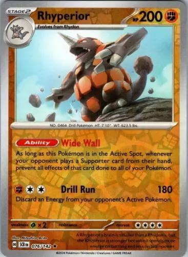 Rhyperior [Reverse Holo] #76 — Pokemon Stellar Crown