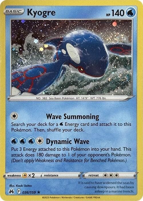 Kyogre [Cosmos Holo] #36 — Pokemon Crown Zenith