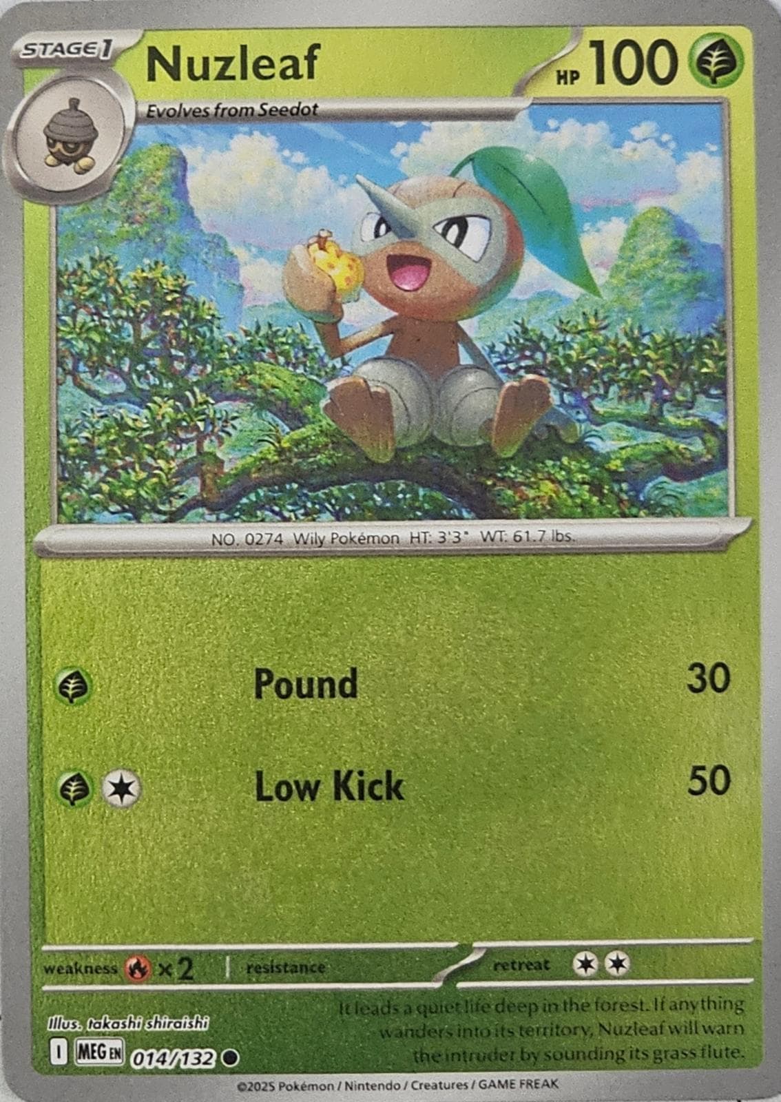 Nuzleaf [Reverse Holo] #14 — Pokemon Mega Evolution