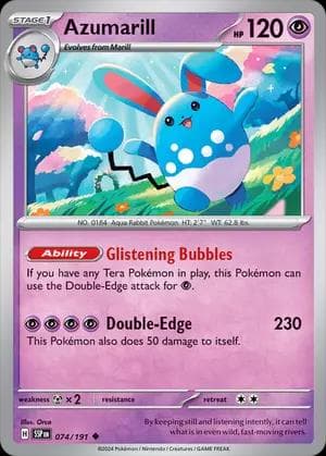 Azumarill [Reverse Holo] #74 — Pokemon Surging Sparks