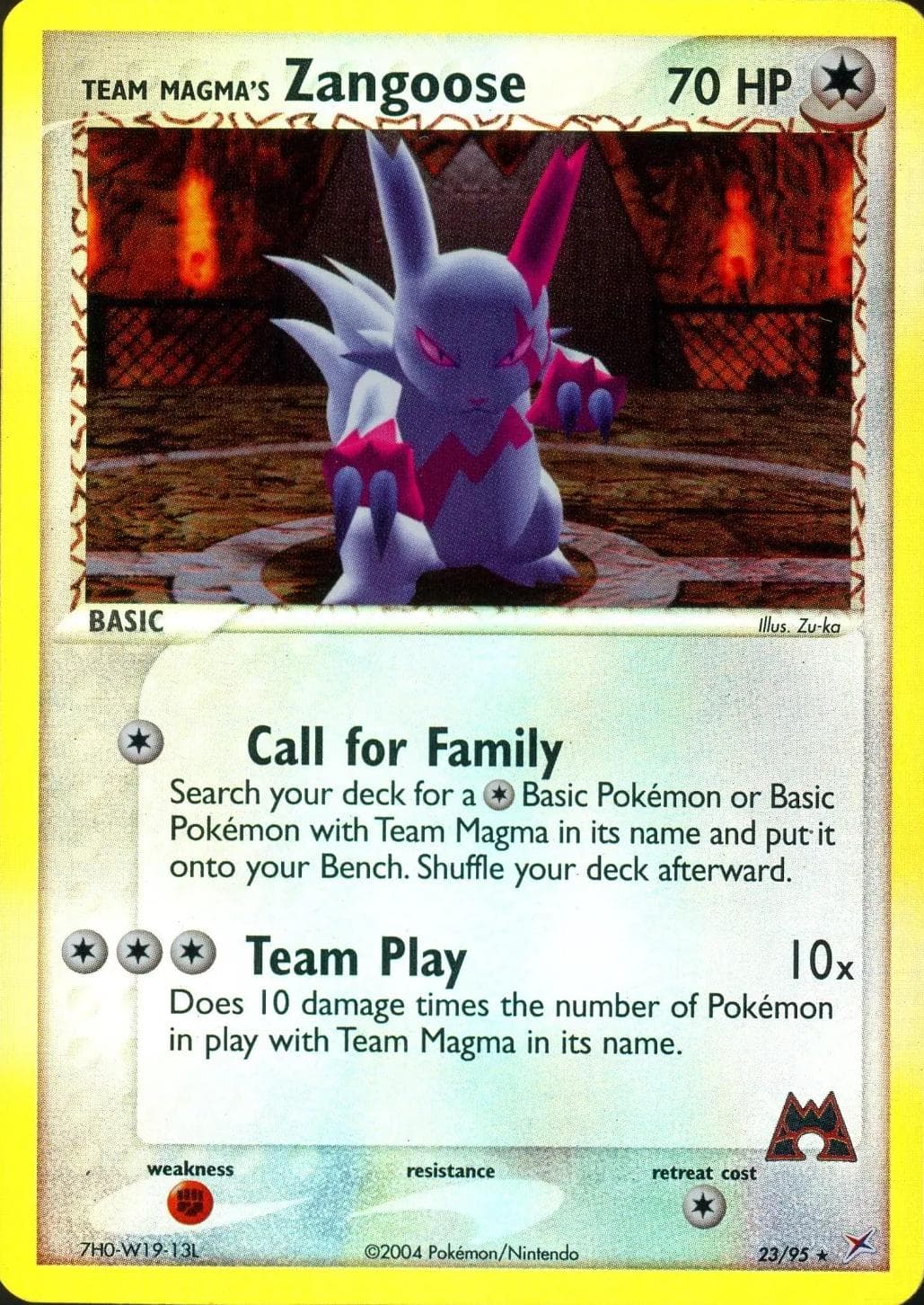 Zangoose [Reverse Holo] #23 — Pokemon Team Magma & Team Aqua