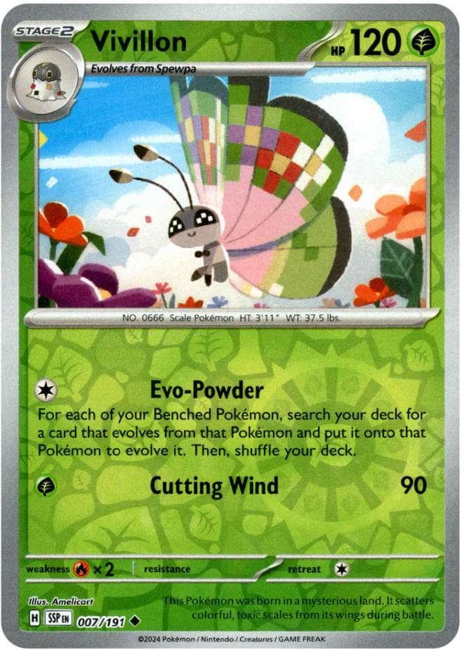 Vivillon [Reverse Holo] #7 — Pokemon Surging Sparks