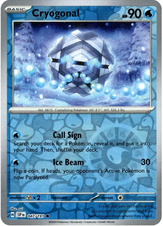 Cryogonal [Reverse Holo] #47 — Pokemon Surging Sparks