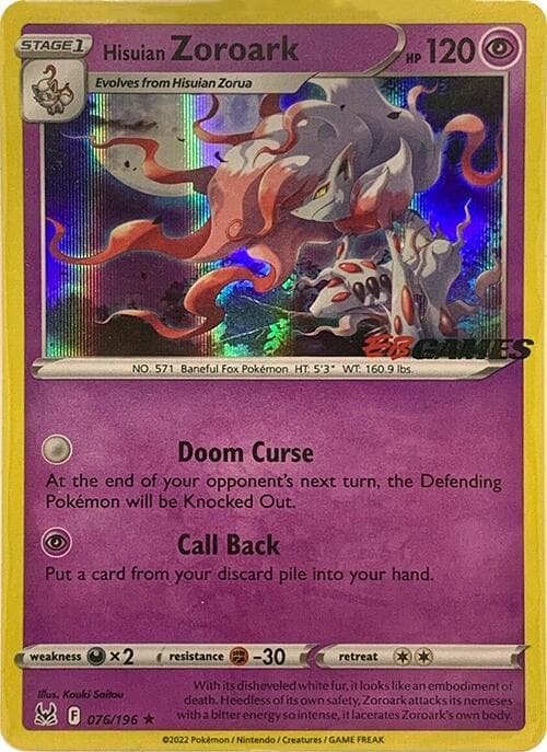 Hisuian Zoroark [EB Games] #76 — Pokemon Lost Origin