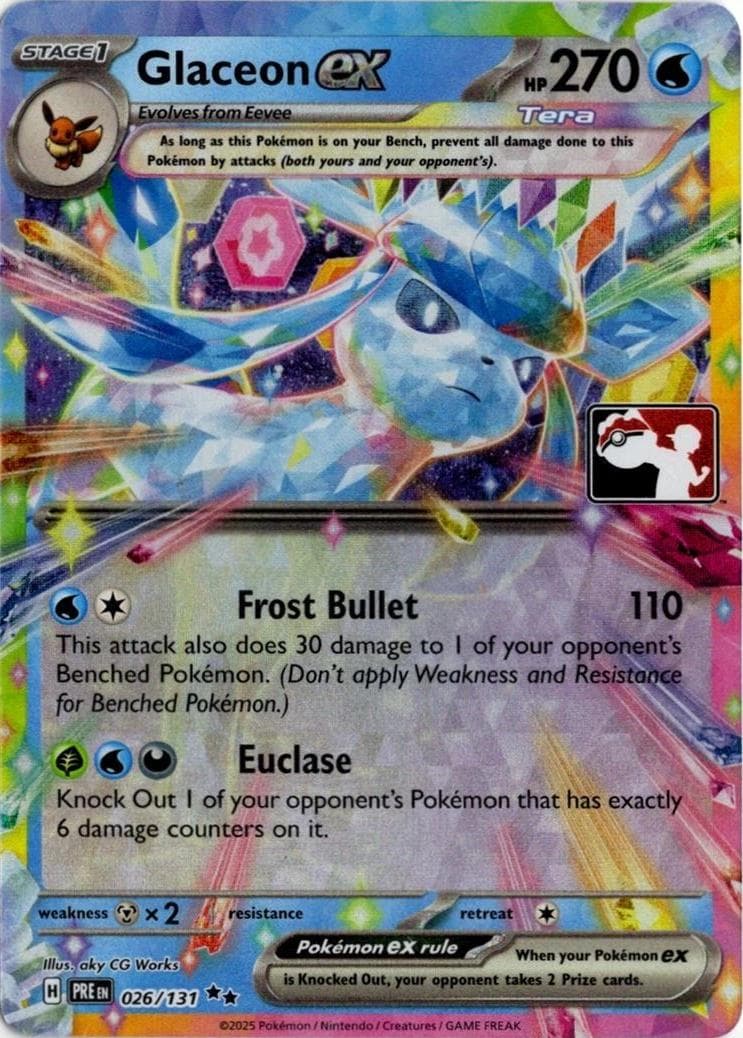 Glaceon Ex [Prize Pack Series 7] #26 — Pokemon Prismatic Evolutions
