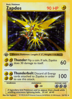 Zapdos #16 — Pokemon Base Set