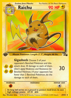Raichu #29 — Pokemon Fossil