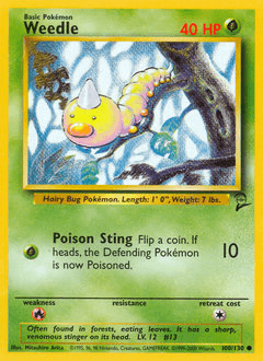Weedle #100 — Pokemon Base Set 2