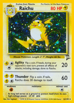 Raichu #16 — Pokemon Base Set 2