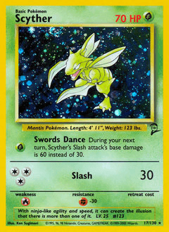 Scyther #17 — Pokemon Base Set 2