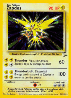 Zapdos #20 — Pokemon Base Set 2