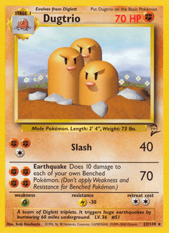 Dugtrio #23 — Pokemon Base Set 2