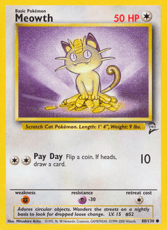 Meowth #80 — Pokemon Base Set 2