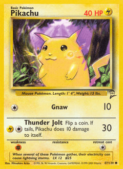 Pikachu #87 — Pokemon Base Set 2