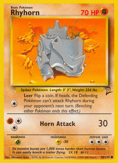 Rhyhorn #90 — Pokemon Base Set 2