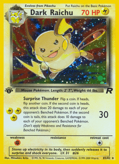 Dark Raichu #83 — Pokemon Team Rocket