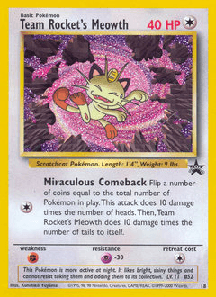 Team Rocket's Meowth #18 — Pokemon Promo