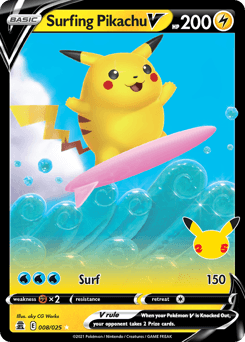 Surfing Pikachu V #8 — Pokemon Celebrations