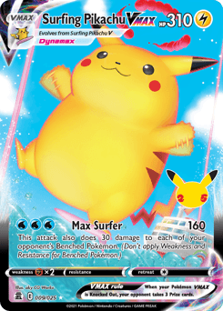 Surfing Pikachu VMAX #9 — Pokemon Celebrations