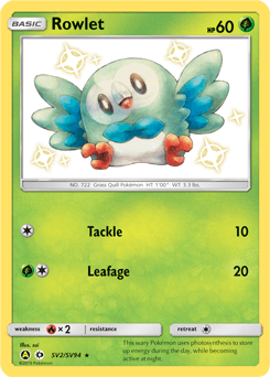 Rowlet #SV2 — Pokemon Hidden Fates