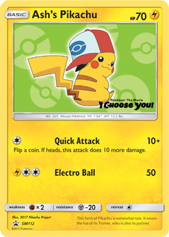 Ash's Pikachu #SM112 — Pokemon Promo
