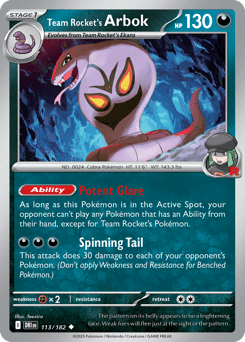 Team Rocket's Arbok #113 — Pokemon Destined Rivals