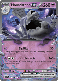 Houndstone ex #102 — Pokemon Obsidian Flames