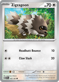 Zigzagoon #167 — Pokemon Obsidian Flames