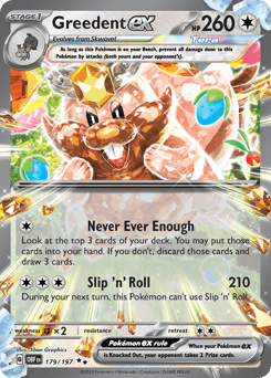 Greedent ex #179 — Pokemon Obsidian Flames