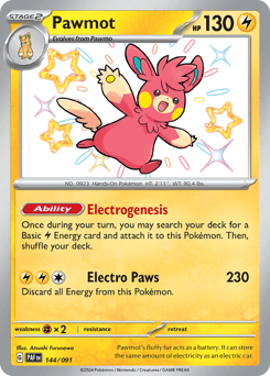 Pawmot #144 — Pokemon Paldean Fates
