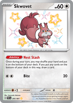 Skwovet #205 — Pokemon Paldean Fates