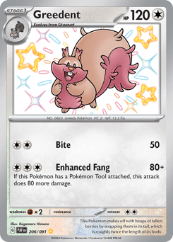 Greedent #206 — Pokemon Paldean Fates