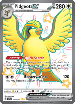 Pidgeot ex #221 — Pokemon Paldean Fates