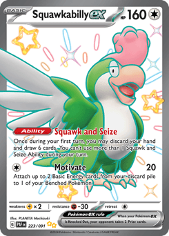 Squawkabilly ex #223 — Pokemon Paldean Fates