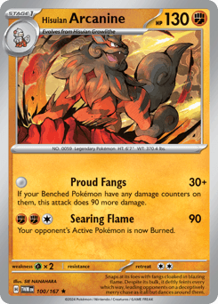 Hisuian Arcanine #100 — Pokemon Twilight Masquerade