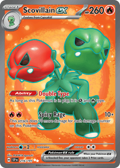 Scovillain ex #216 — Pokemon Surging Sparks