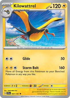 Kilowattrel #67 — Pokemon Surging Sparks