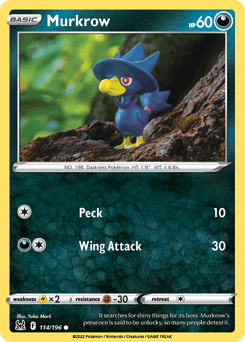Murkrow #114 — Pokemon Lost Origin