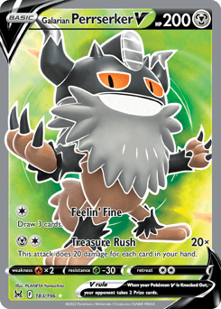 Galarian Perrserker V #183 — Pokemon Lost Origin