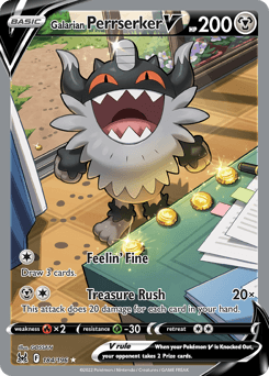 Galarian Perrserker V #184 — Pokemon Lost Origin