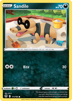 Sandile #111 — Pokemon Silver Tempest